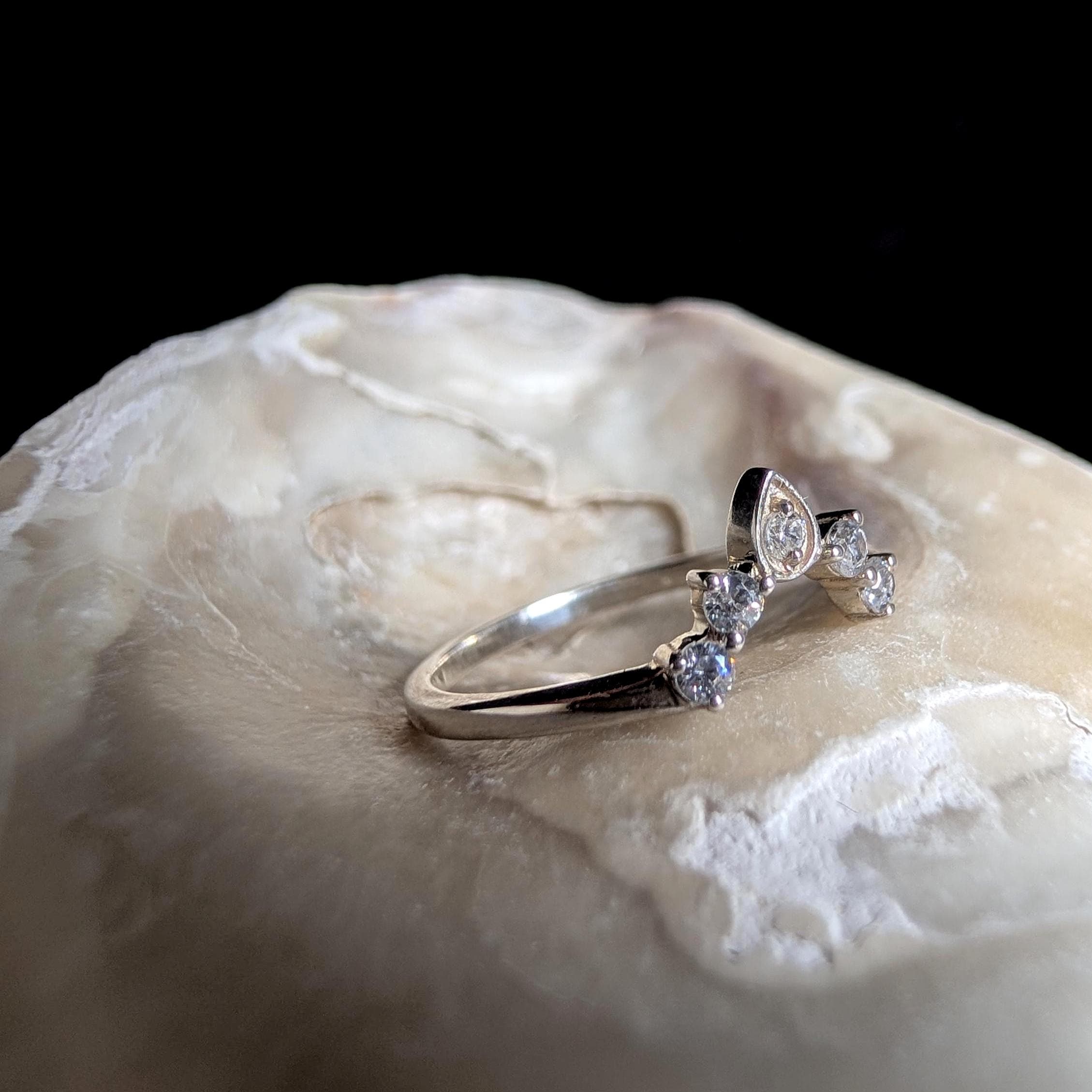 White topaz stacking enhancer ring | 925 Sterling Silver