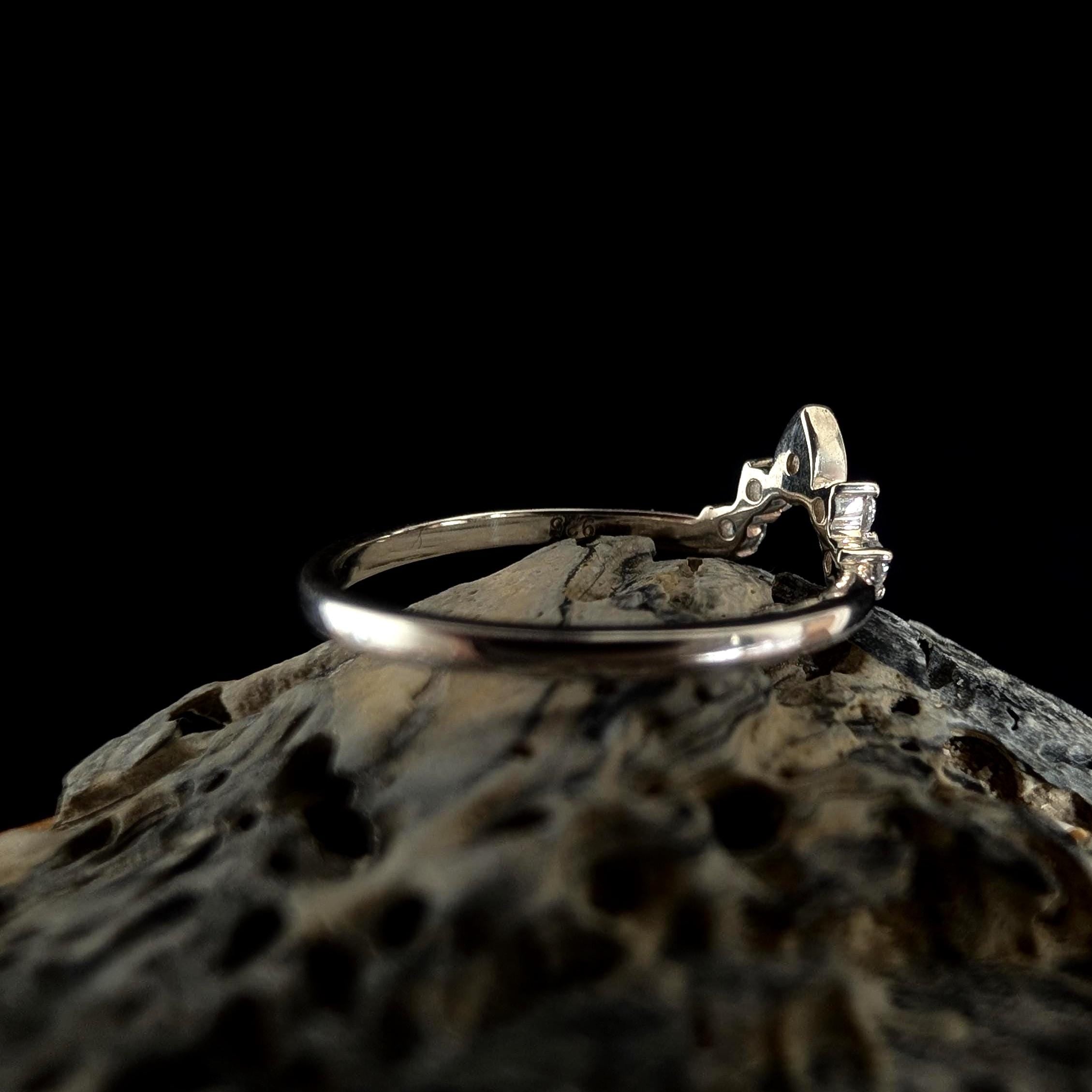 White topaz stacking enhancer ring | 925 Sterling Silver