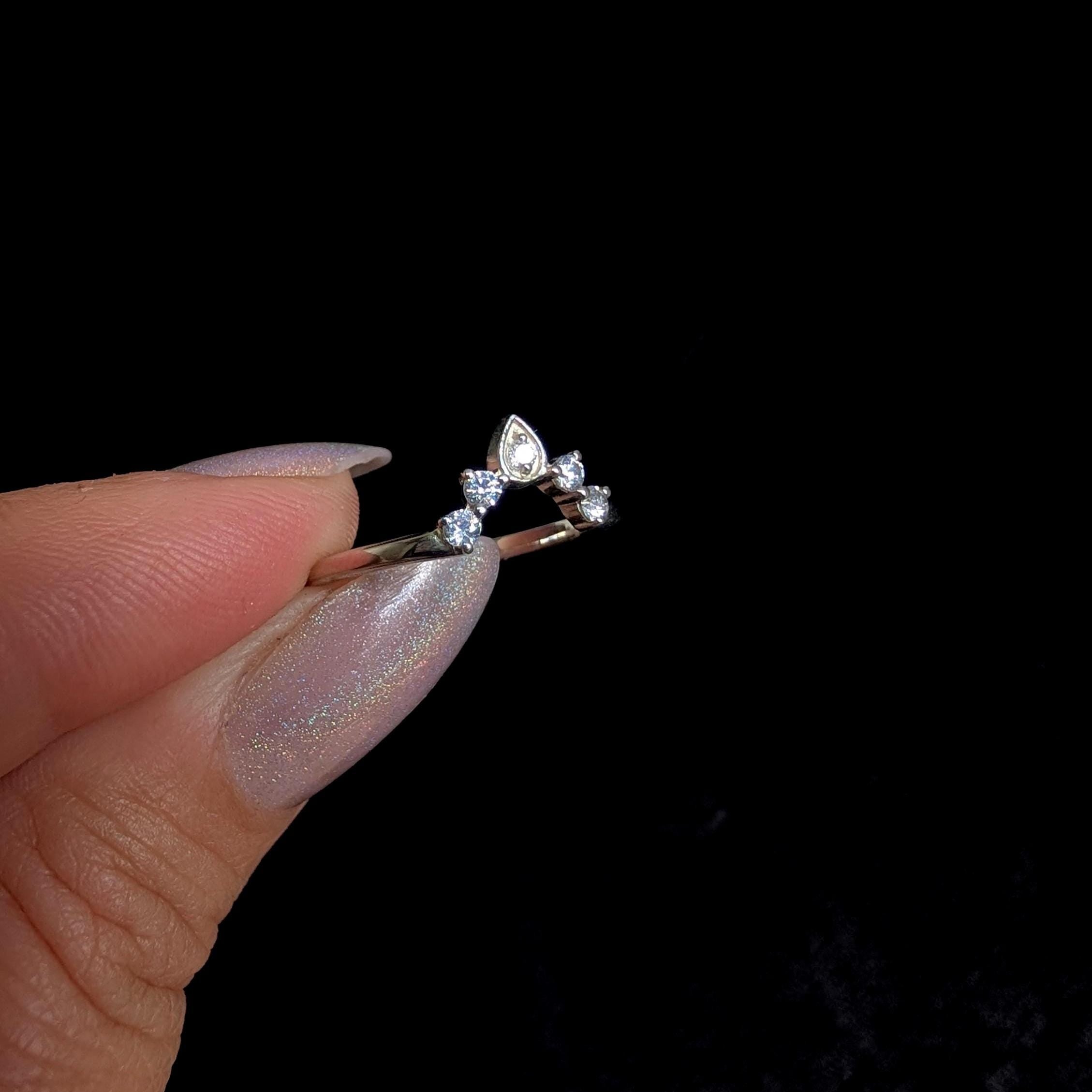 White topaz stacking enhancer ring | 925 Sterling Silver