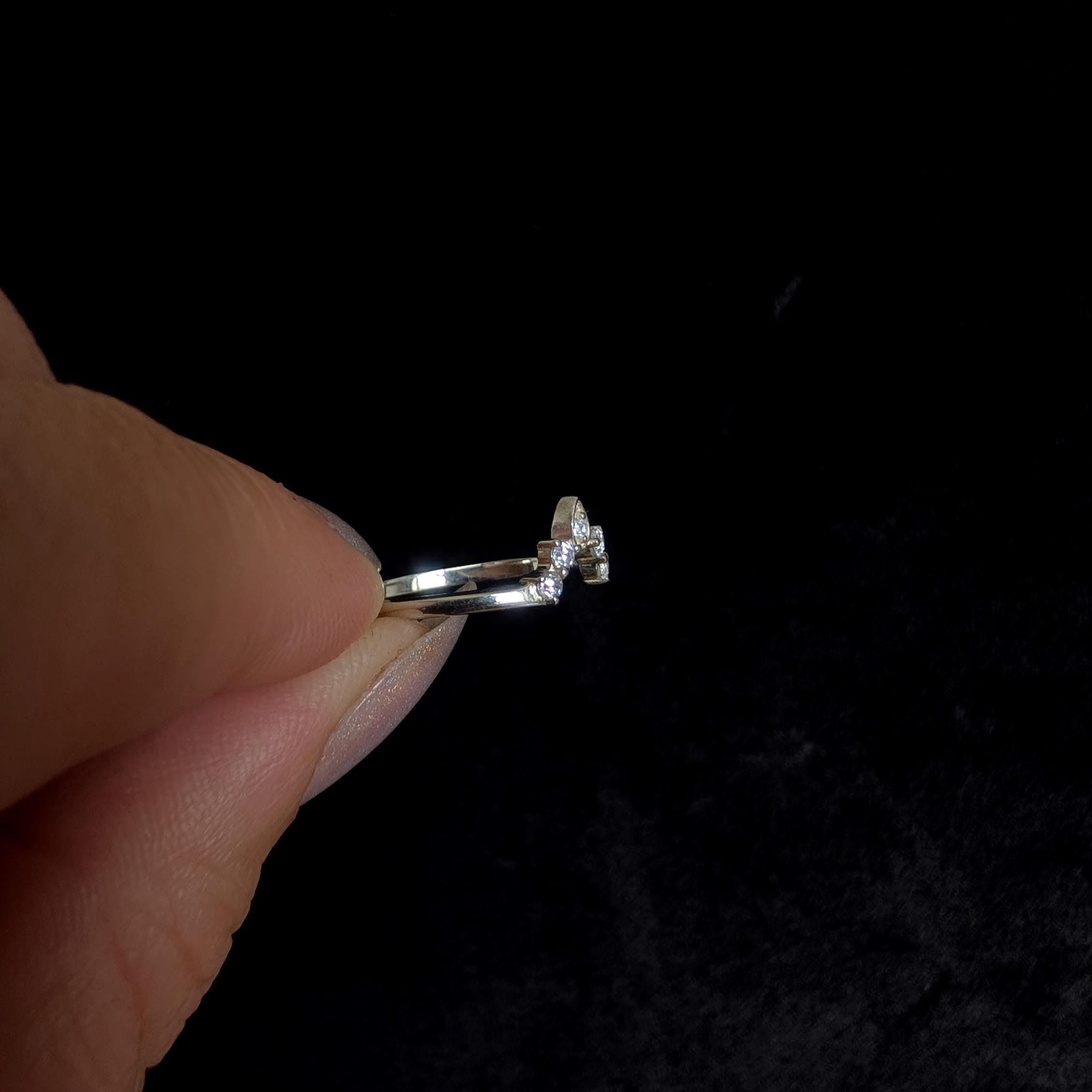 White topaz stacking enhancer ring | 925 Sterling Silver