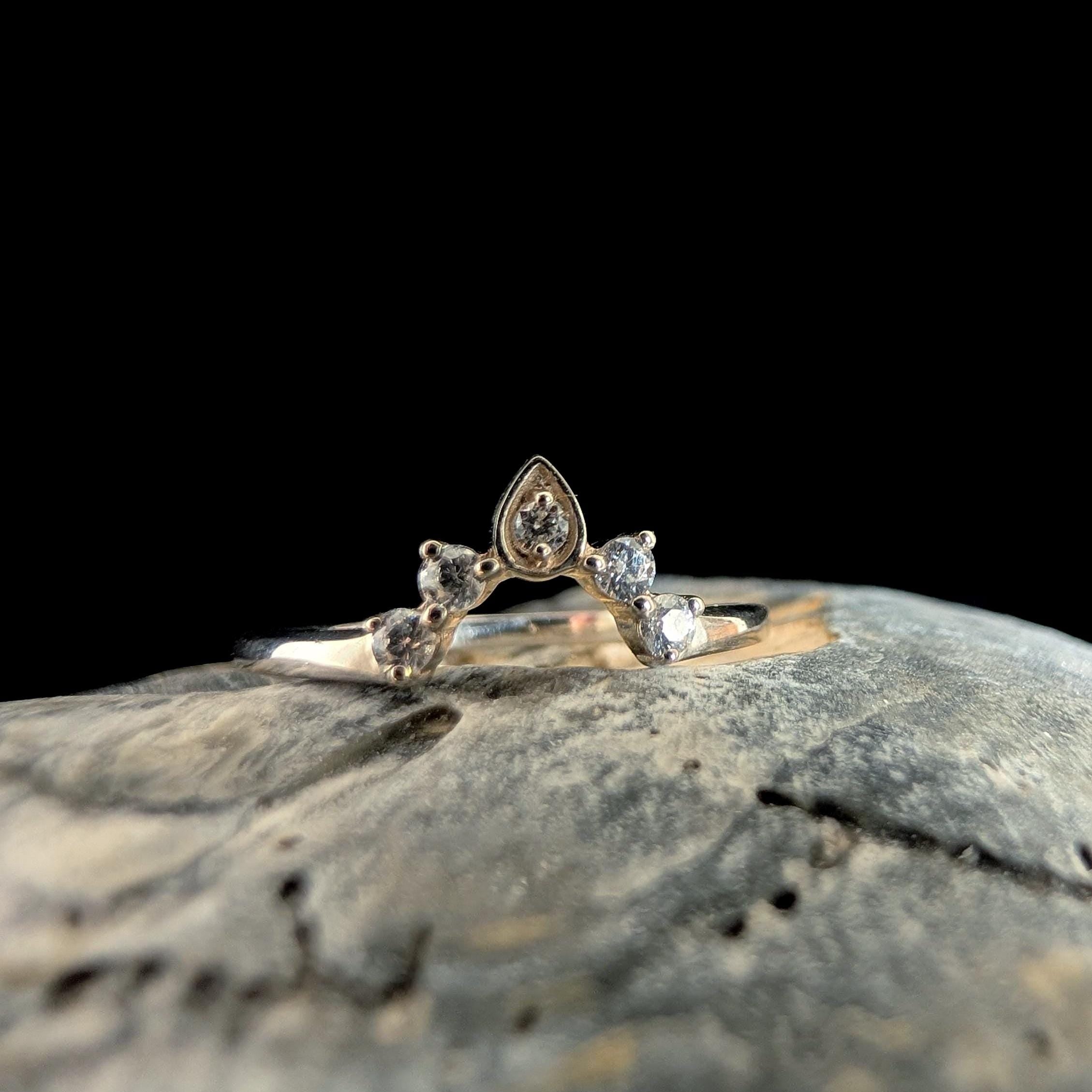 White topaz stacking enhancer ring | 925 Sterling Silver