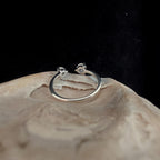 Dainty rainbow moonstone ring | 925 Sterling Silver