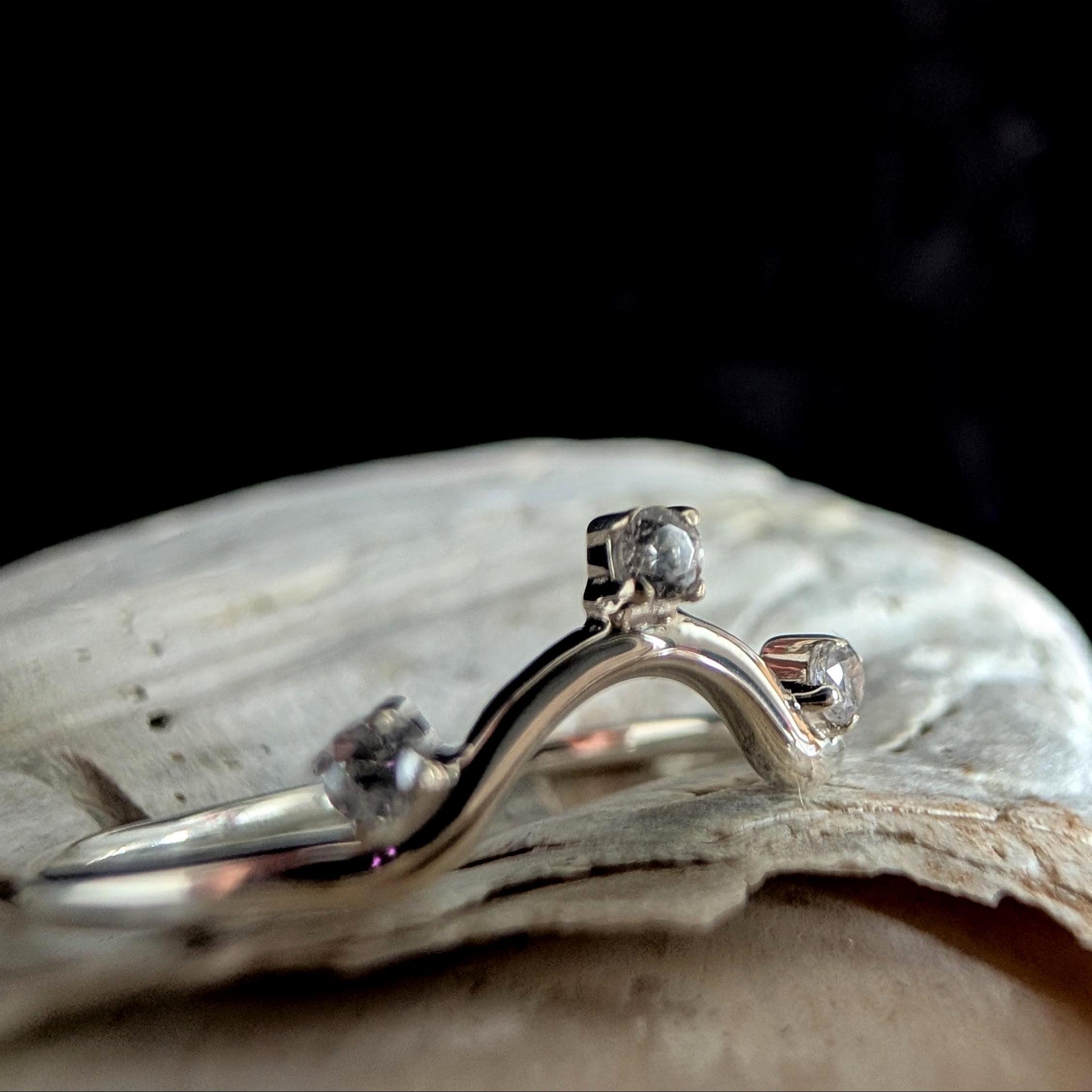 White topaz stacking enhancer ring | 925 Sterling Silver