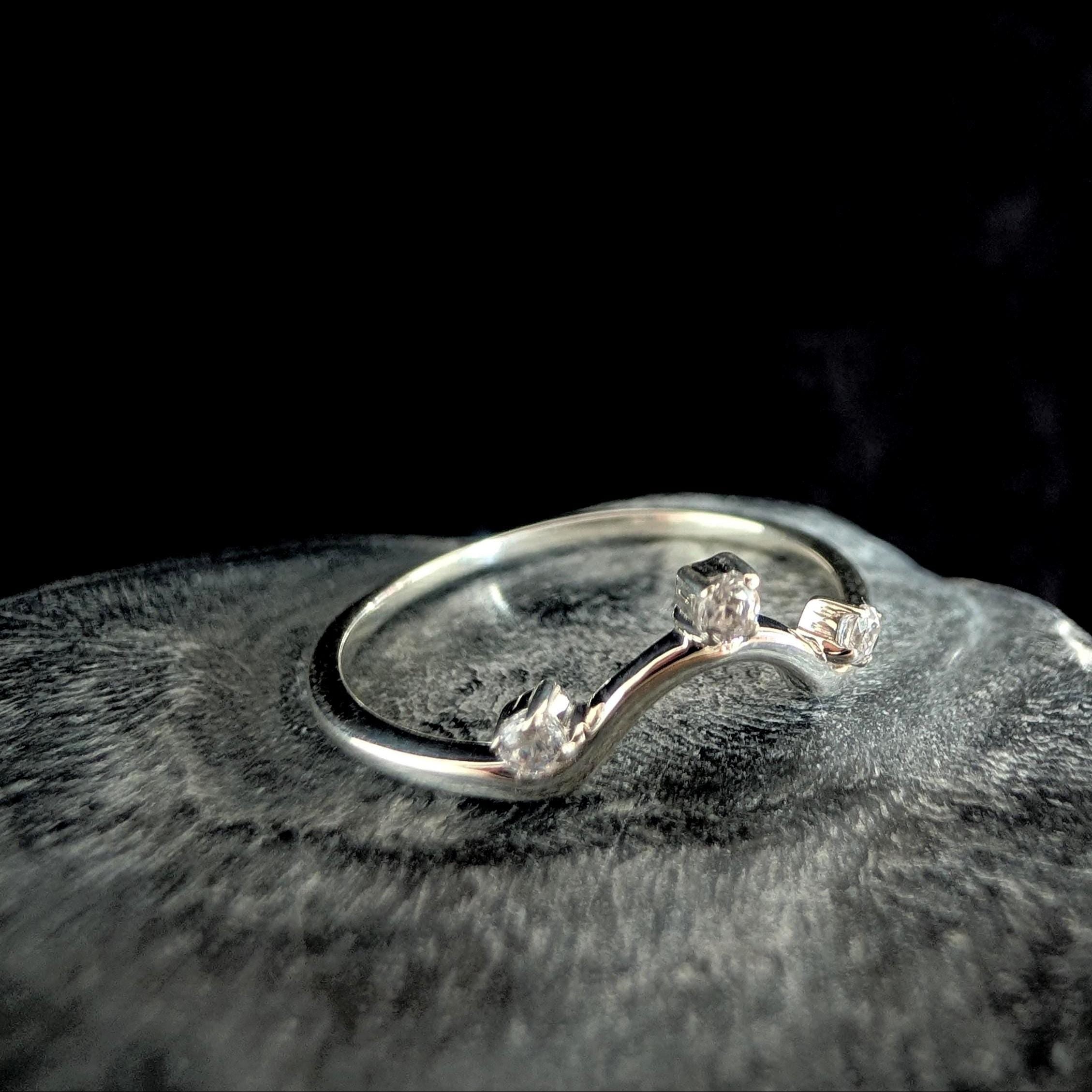 White topaz stacking enhancer ring | 925 Sterling Silver