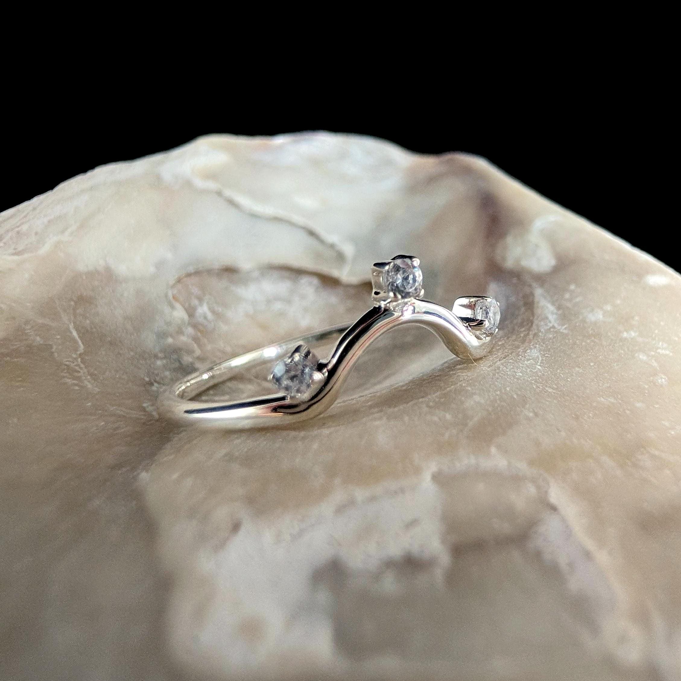 White topaz stacking enhancer ring | 925 Sterling Silver