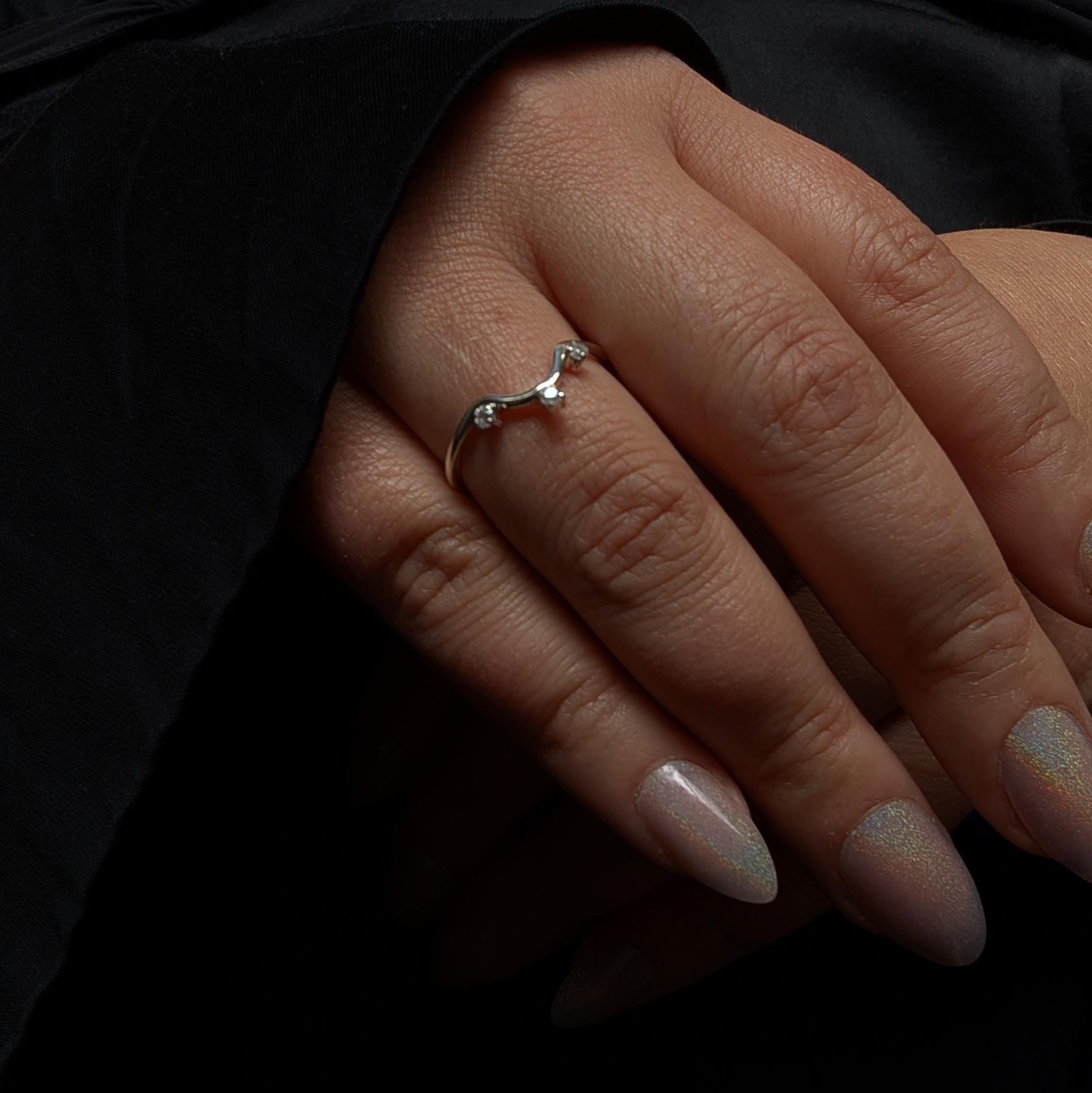 White topaz stacking enhancer ring | 925 Sterling Silver