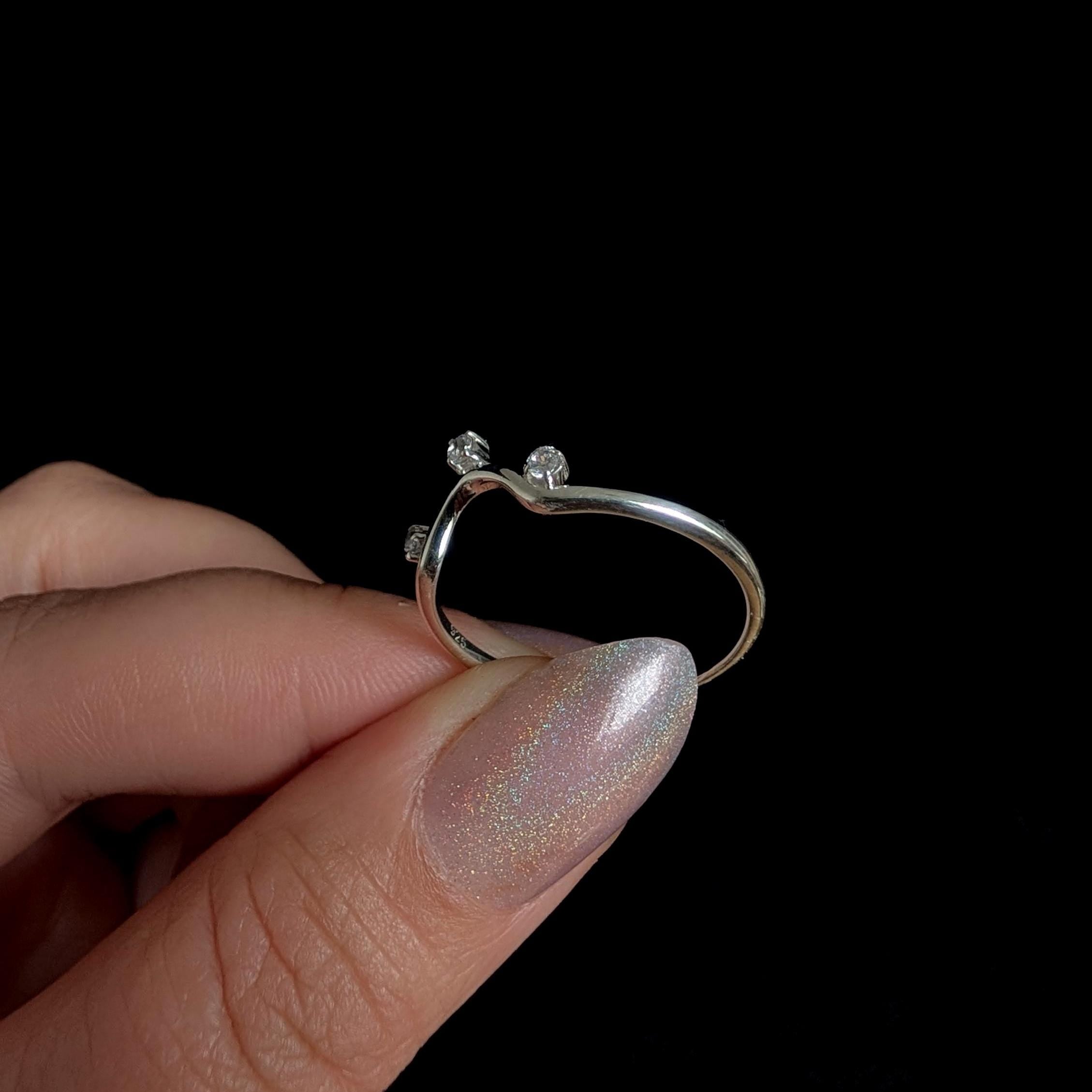 White topaz stacking enhancer ring | 925 Sterling Silver