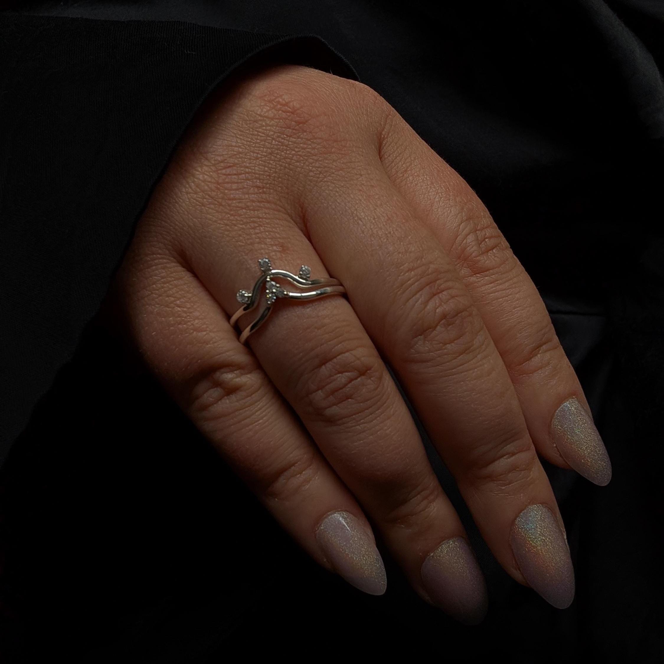 White topaz stacking enhancer ring | 925 Sterling Silver