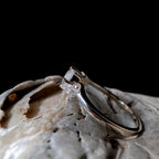 Statement rainbow moonstone & white topaz ring | 925 Sterling Silver