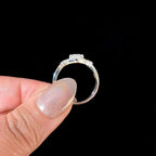 Statement rainbow moonstone & white topaz ring | 925 Sterling Silver