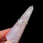 Statement rainbow moonstone & white topaz ring | 925 Sterling Silver