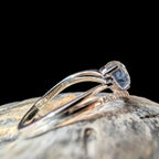 Statement rainbow moonstone & white topaz ring | 925 Sterling Silver