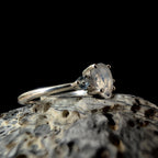 Elegant rainbow moonstone & white topaz ring | 925 Sterling Silver