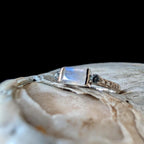 Statement rainbow moonstone and blue topaz ring | 925 Sterling Silver