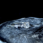 Statement rainbow moonstone & white topaz ring | 925 Sterling Silver