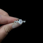 Statement rainbow moonstone & white topaz ring | 925 Sterling Silver