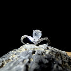 Elegant rainbow moonstone & blue topaz ring | 925 Sterling Silver