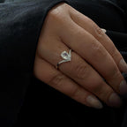 Elegant rainbow moonstone & blue topaz ring | 925 Sterling Silver