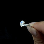 Elegant rainbow moonstone & blue topaz ring | 925 Sterling Silver