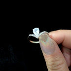 Elegant rainbow moonstone & blue topaz ring | 925 Sterling Silver