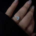 Elegant rainbow moonstone & blue topaz ring | 925 Sterling Silver