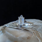 Large rainbow moonstone statement ring | 925 Sterling Silver