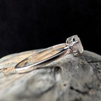 Pear rainbow moonstone and white topaz ring | 925 Sterling Silver