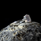 Elegant natural pink quartz and white topaz ring | 925 sterling silver