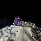 Statement amethyst and white topaz ring | 925 Sterling Silver