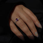 Statement amethyst and white topaz ring | 925 Sterling Silver