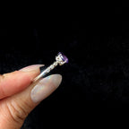 Statement amethyst and white topaz ring | 925 Sterling Silver