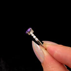 Statement amethyst and white topaz ring | 925 Sterling Silver