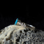Statement turquoise and white topaz ring | 925 Sterling Silver