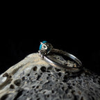 Statement turquoise and white topaz ring | 925 Sterling Silver