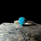 Statement turquoise and white topaz ring | 925 Sterling Silver