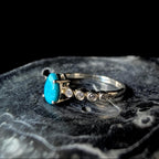 Statement turquoise and white topaz ring | 925 Sterling Silver