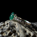 Statement green onyx and white topaz ring | 925 sterling silver