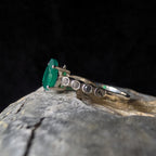 Statement green onyx and white topaz ring | 925 sterling silver