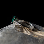 Statement green onyx and white topaz ring | 925 sterling silver