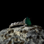 Statement green onyx and white topaz ring | 925 sterling silver