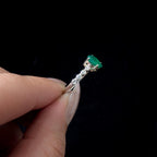 Statement green onyx and white topaz ring | 925 sterling silver
