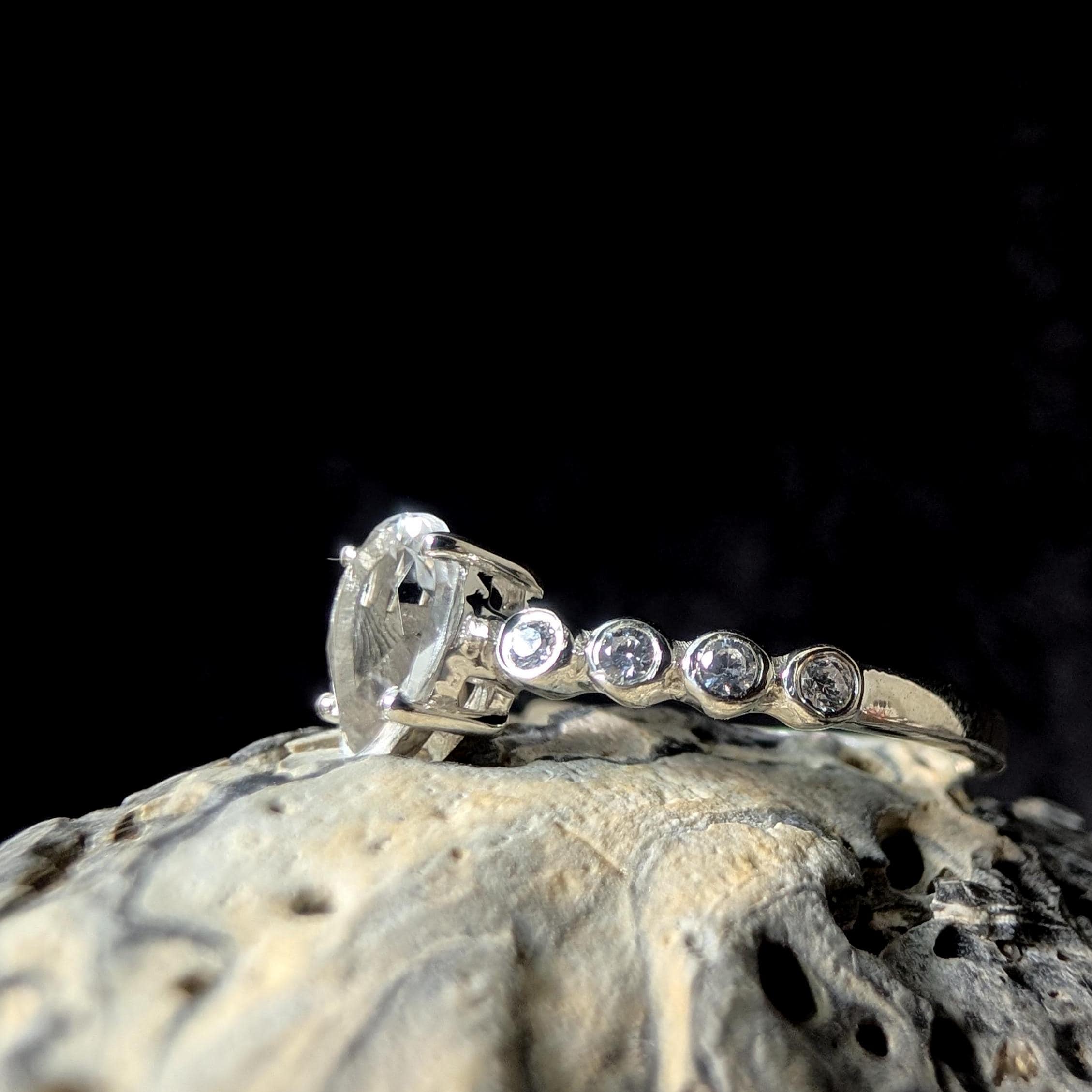 Statement white topaz ring | 925 Sterling Silver