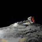 Statement garnet and white topaz ring | 925 Sterling Silver