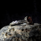 Statement garnet and white topaz ring | 925 Sterling Silver