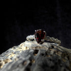 Statement garnet and white topaz ring | 925 Sterling Silver