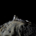 Statement rainbow moonstone and white topaz ring | 925 Sterling Silver