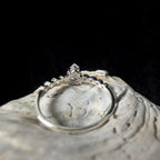 Statement rainbow moonstone and white topaz ring | 925 Sterling Silver