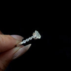 Statement rainbow moonstone and white topaz ring | 925 Sterling Silver