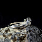 Crown rainbow moonstone ring | 925 Sterling Silver