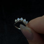Crown rainbow moonstone ring | 925 Sterling Silver